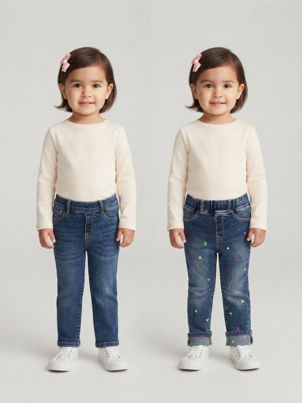 Old Navy Gap Toddler Girls Jeans Lot 4T Skinny Denim Pull-On Adjustable Waist